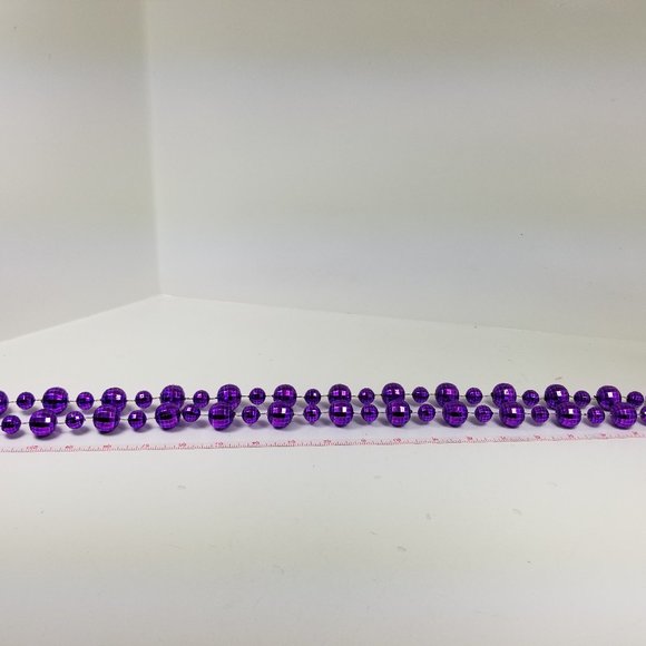 Vintage 90's Disco ball Purple Mardi Grass Beads - Picture 1 of 6